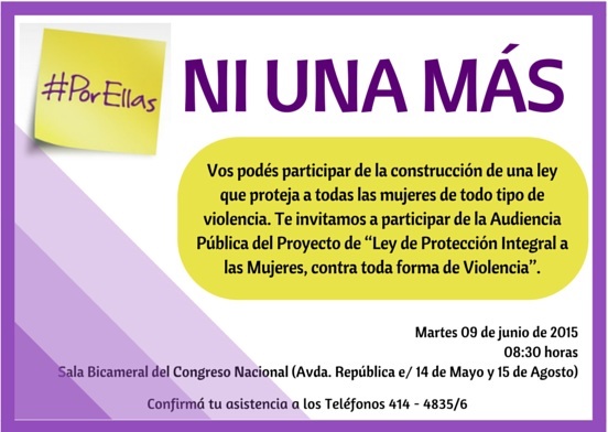 Audiencia pública sobre la ley integral contra la violencia hacia las mujeres